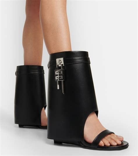 flat givenchy sandals shark lock|Shark Lock sandals in leather .